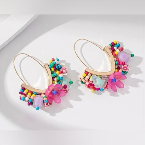 In Bloom Beaded Earrings - Picture 2 of 2